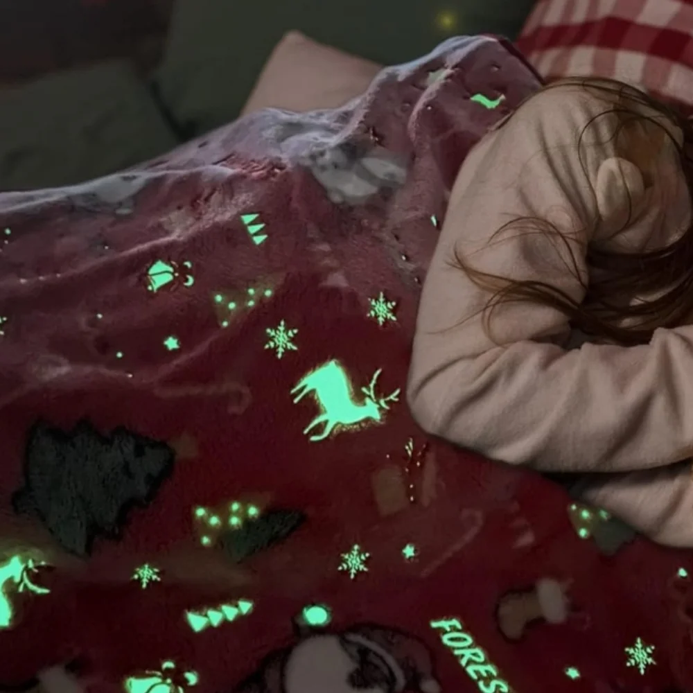 Forestar Glow in the Dark Wearable Kids Christmas Throw Blanket 50